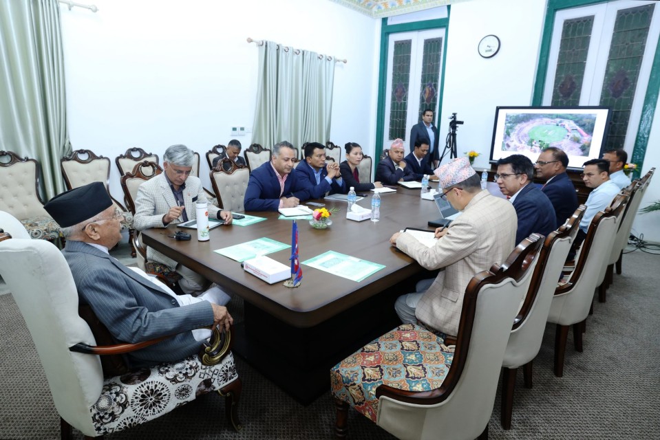 कीर्तिपुरस्थित क्रिकेट मैदानमा अन्तर्राष्ट्रियस्तरको प्यारापिट र फ्लडलाइट जडान कार्य तोकिएको समयमा सम्पन्न हुन नसकेको विषयमा प्रधानमन्त्रीको गम्भीर चासो