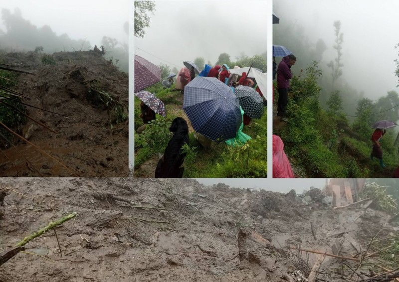 म्याग्दीमा पहिरोले घर बगाउँदा दुईको मृत्य, तीन जना वेपत्ता