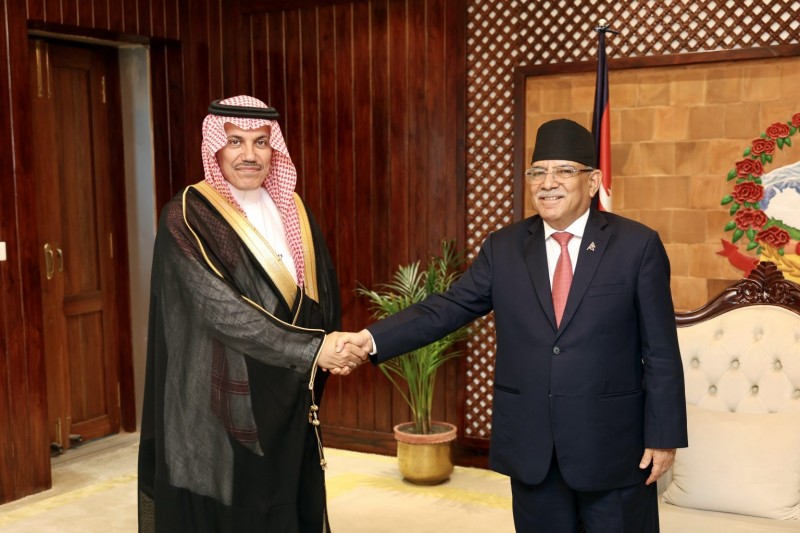 प्रधानमन्त्रीसँग साउदी अरबका राजदूतको शिष्टाचार भेटवार्ता