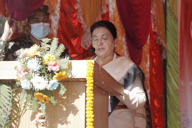 राष्ट्रपति भण्डारीद्वारा ब्रम्हा प्रतिमाको उद्घाटन