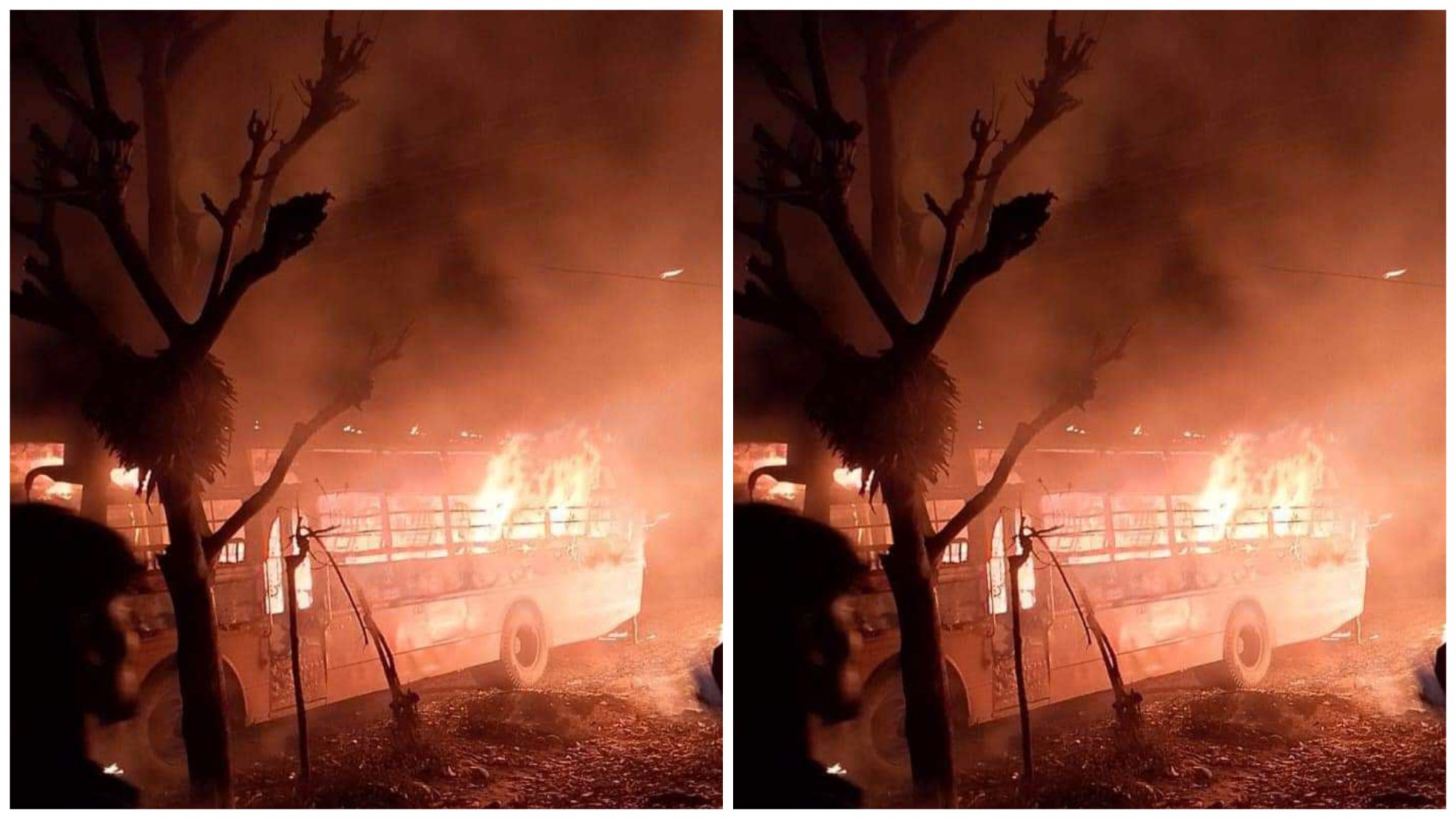 पार्किङ गरिएको स्कुल बसमा आगलागी