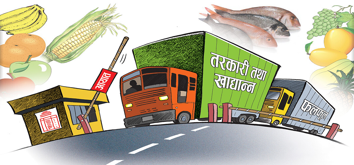पूर्वी नाकाबाट मात्रै नौ महिनामा  भारतबाट ठूलो मात्रामा ताजा तरकारी तथा फलफूल आयात